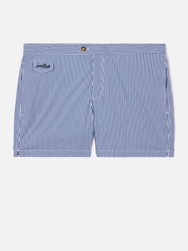 Harrys striped swim shorts in blue and white