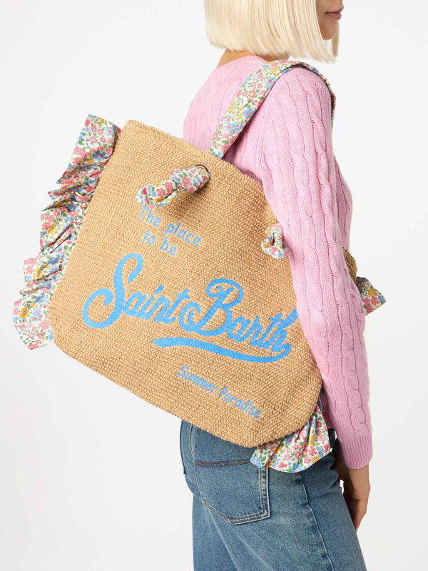 Borsa Helene volant con stampa a fiori multicolor | MADE WITH LIBERTY FABRIC