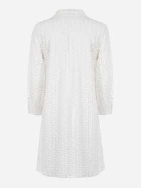 Woman white Sangallo shirt mini dress