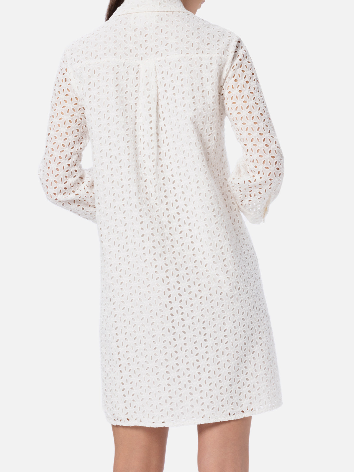 Woman white Sangallo shirt mini dress