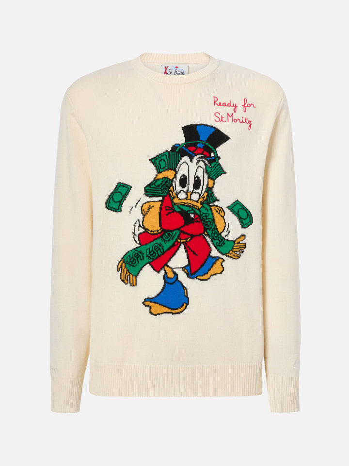 Maglione Heron bianco con jacquard Zio Paperone | DISNEY SPECIAL EDITION
