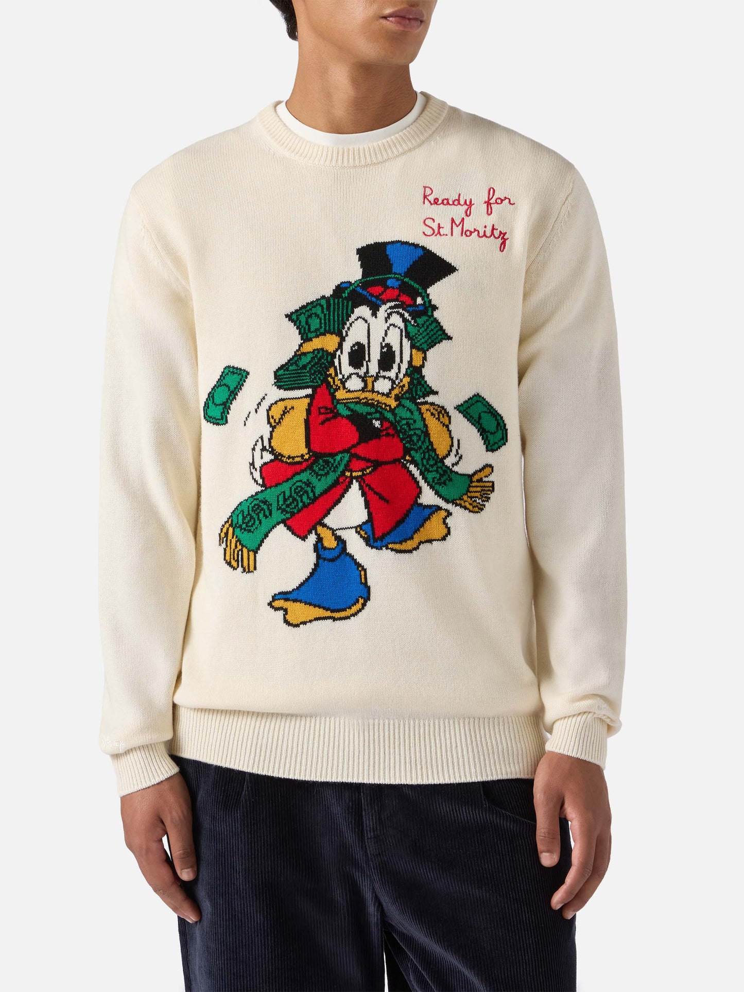 Maglione Heron bianco con jacquard Zio Paperone | DISNEY SPECIAL EDITION