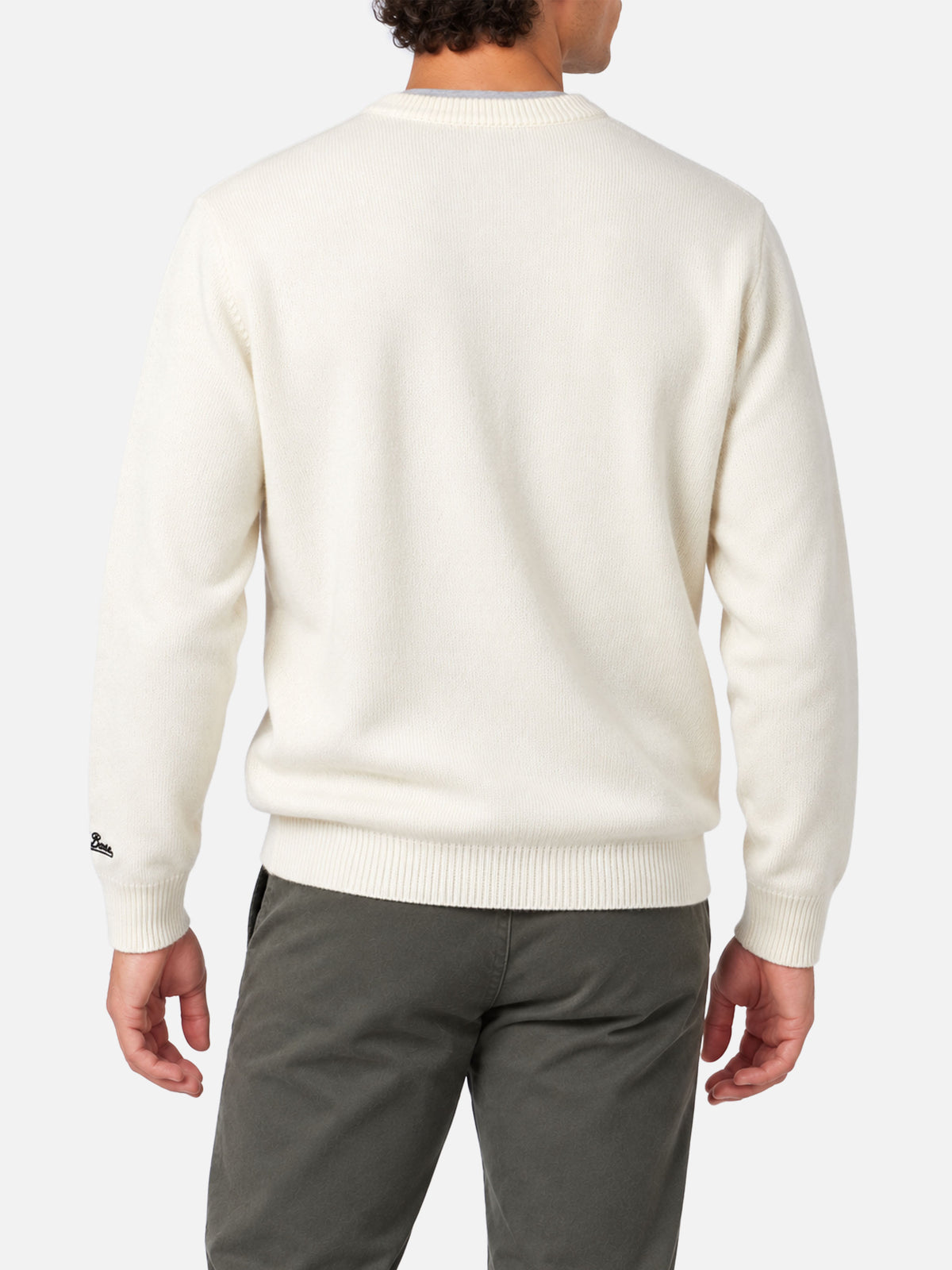 Suéter Heron con jacquard de lobo y bordado 