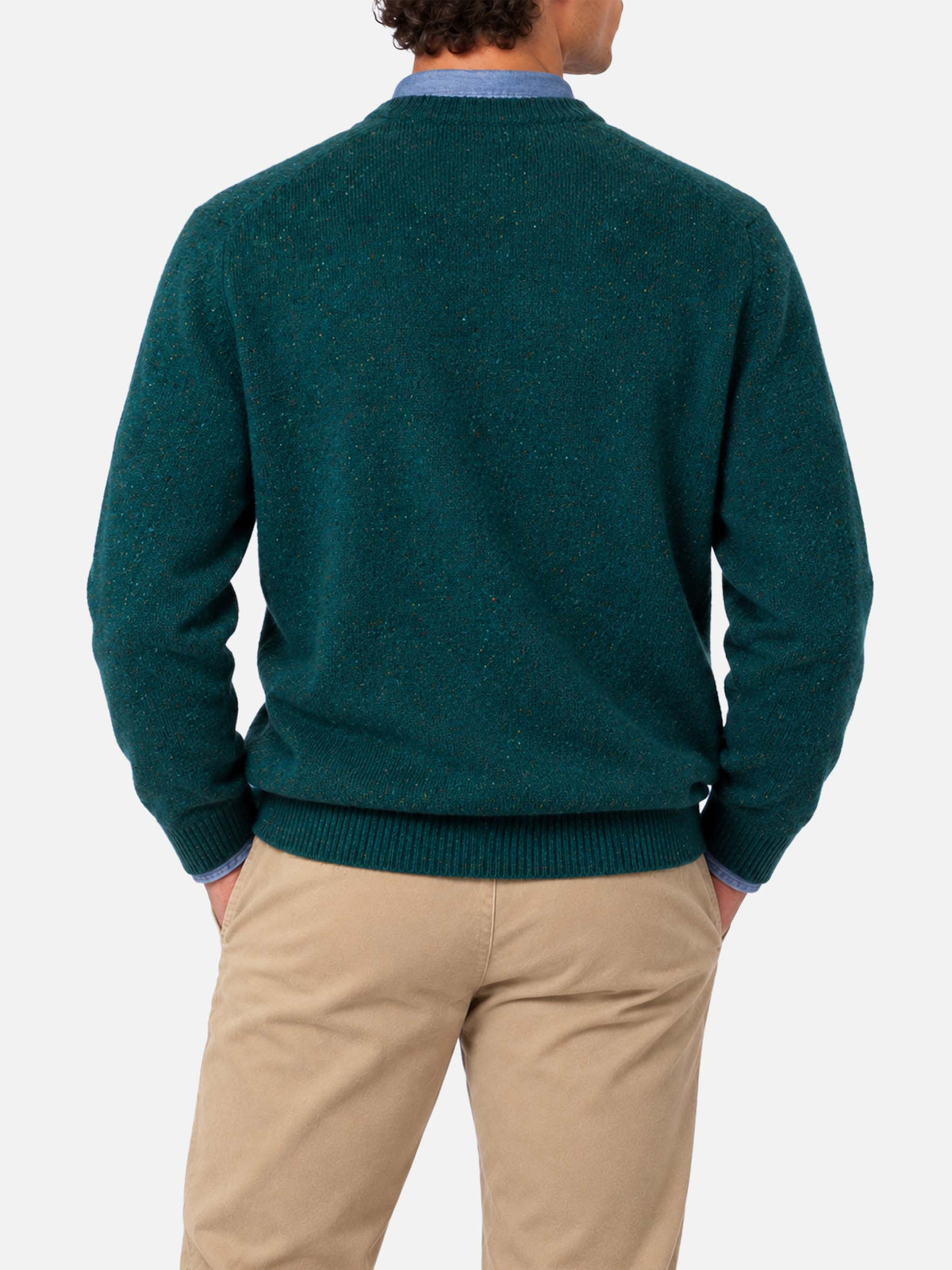 Pull ras-du-cou Heron avec jacquard basset hound 