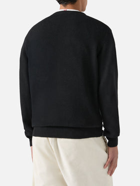 Girocollo Heron nero con jacquard Tequila life is a shot