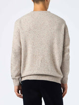 Man beige sweater Heron with Moritz polo embroidery