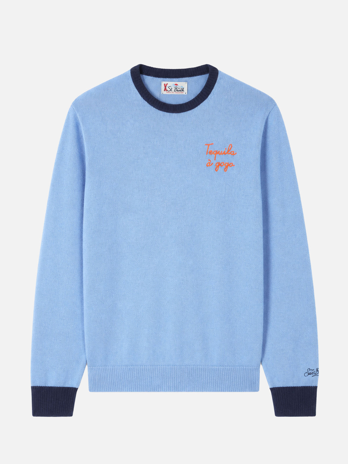 Pull à col rond avec broderie Tequila à gogo 