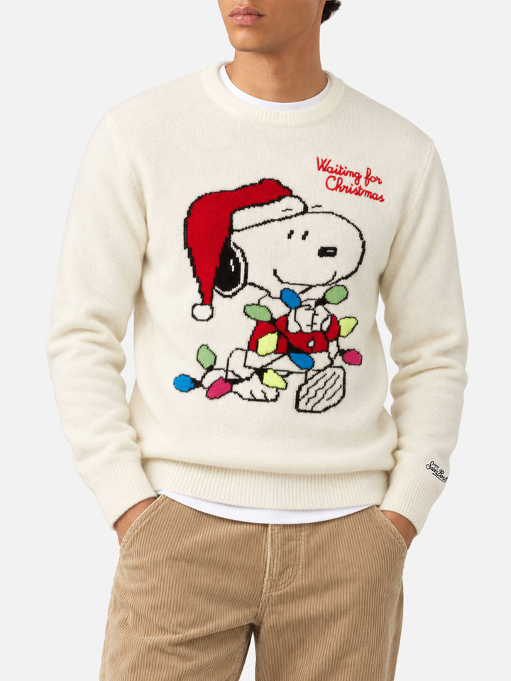 Maglione Heron bianco panna con jacquard Snoopy | Special Edition