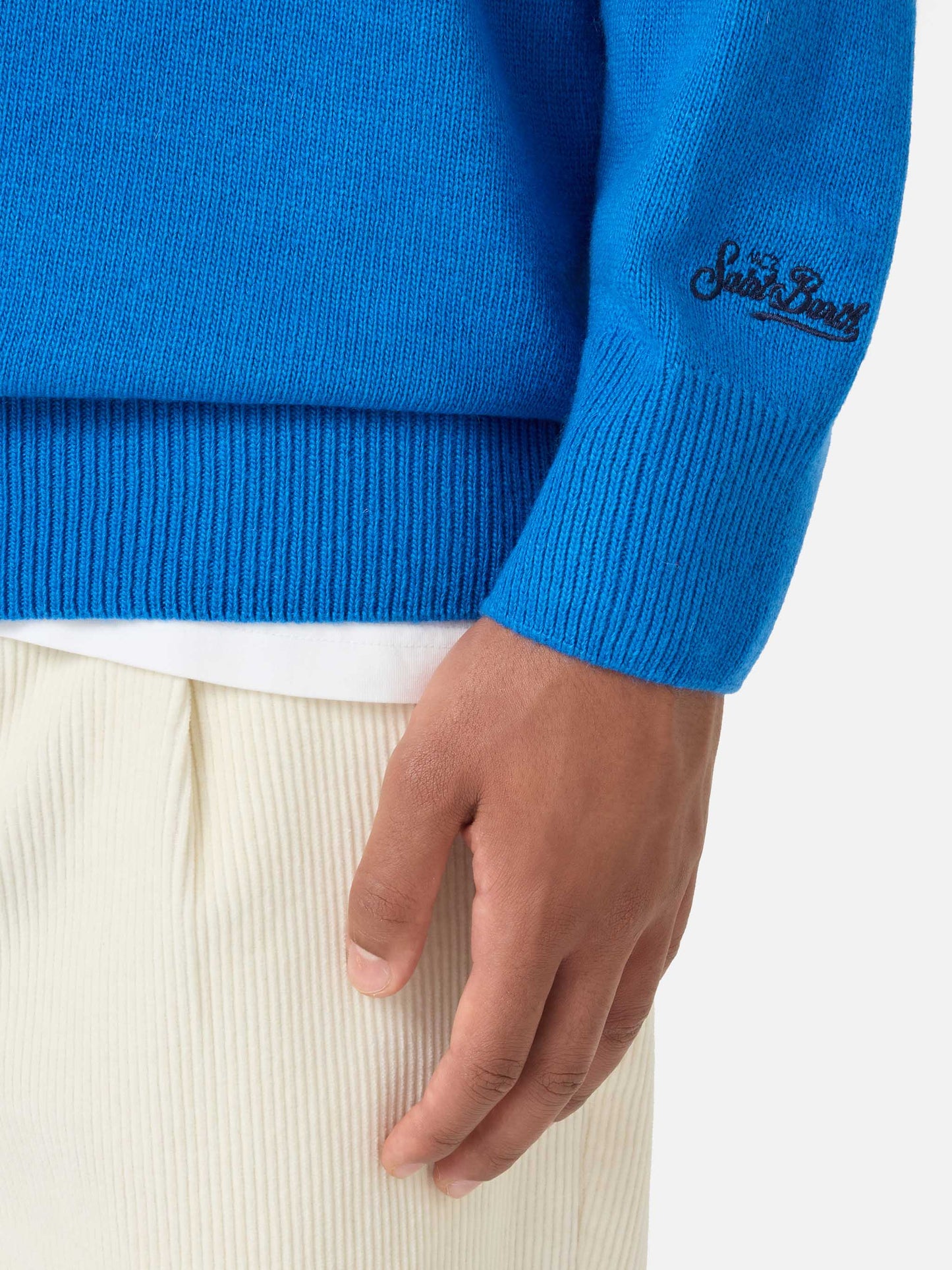Crewneck sweater Heron with Courma Apres ski embroidery