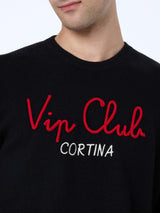 Man black sweater Heron with Vip Club Cortina | VIP CLUB CORTINA SPECIAL EDITION