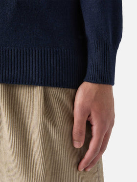 Girocollo Heron blu navy con ricamo Grand Slam