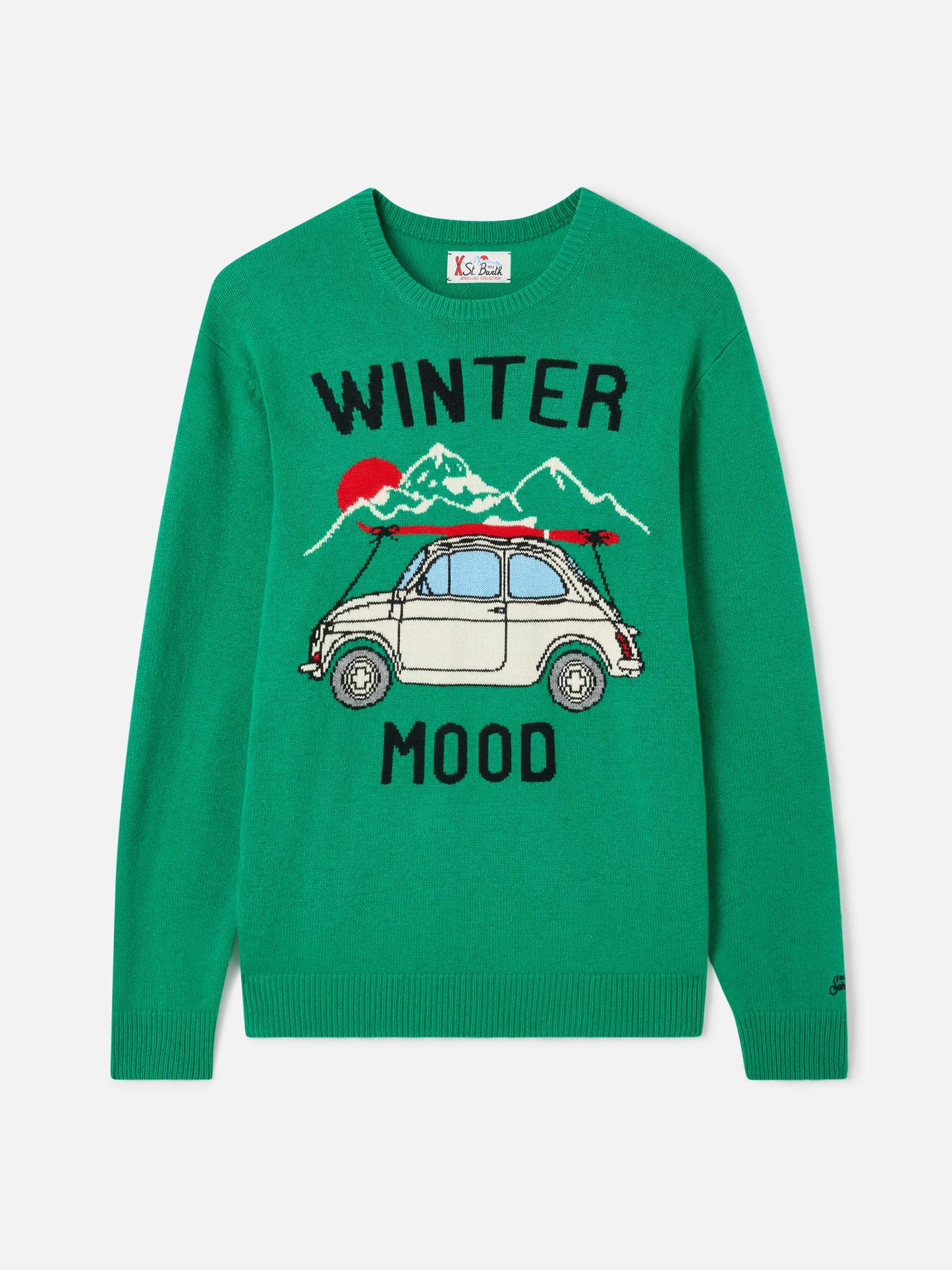Crewneck sweater Heron with Fiat 500 jacquard | FIAT 500 SPECIAL EDITION