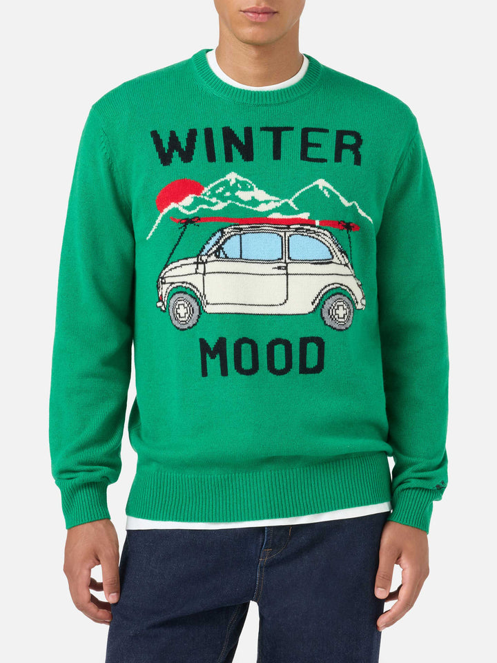 Maglione girocollo Heron con Fiat 500 jacquard | FIAT 500 SPECIAL EDITION