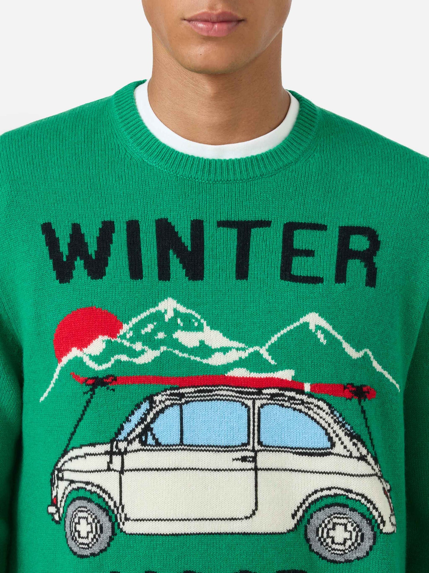 Maglione girocollo Heron con Fiat 500 jacquard | FIAT 500 SPECIAL EDITION
