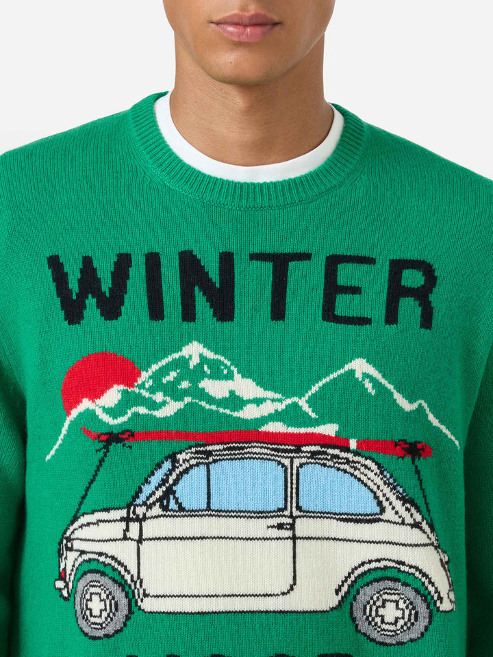 Maglione girocollo Heron con Fiat 500 jacquard | FIAT 500 SPECIAL EDITION