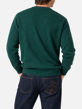 Suéter de cuello redondo Heron con jacquard New York apple 