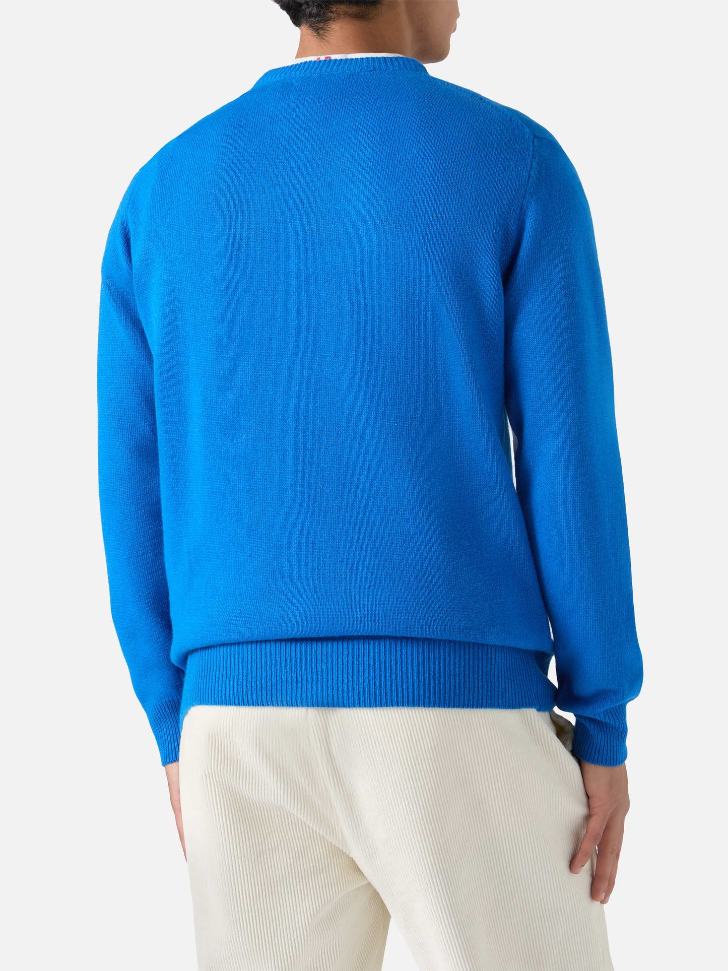 Girocollo Heron verde con jacquard Single