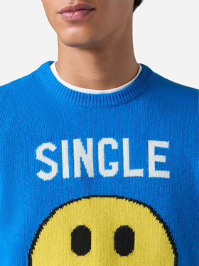 Green crewneck Heron with Single jacquard