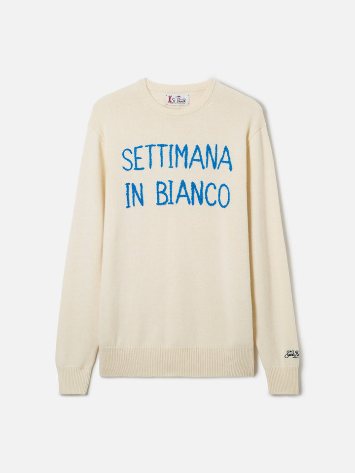 Heron Settimana in bianco bestickter Pullover 