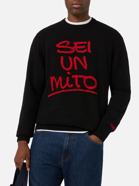 Jersey de punto con cuello redondo Black Heron con intarsia Sei Un Mito | Special edition 