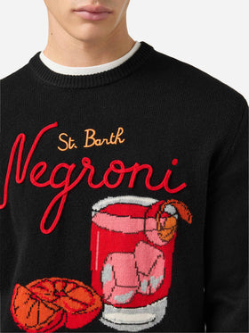 Maglione in misto cashmere Heron con ricamo St. Barth Negroni