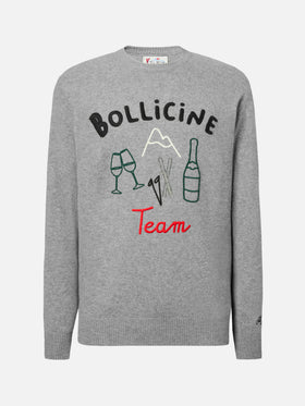 Maglione in  misto cashmere Heron con ricamo Bollicine team