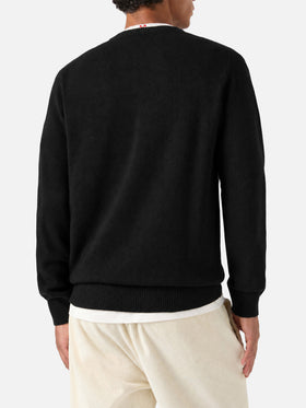 Schwarzes Crewneck-Sweatshirt Heron mit Super G-Stickerei | SUPER G SPECIAL EDITION 