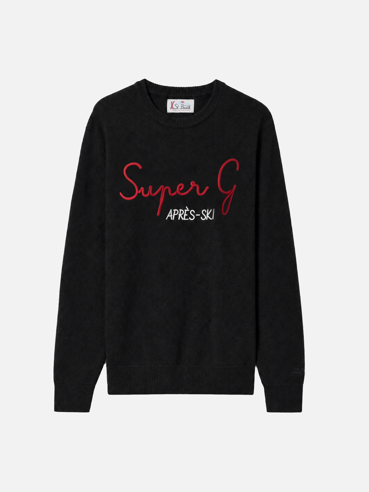 Schwarzes Crewneck-Sweatshirt Heron mit Super G-Stickerei | SUPER G SPECIAL EDITION 