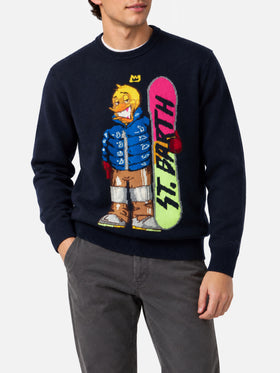 Pull de snowboard Crypto Ducky bleu héron | Édition Spéciale 