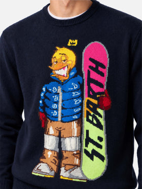 Pull de snowboard Crypto Ducky bleu héron | Édition Spéciale 
