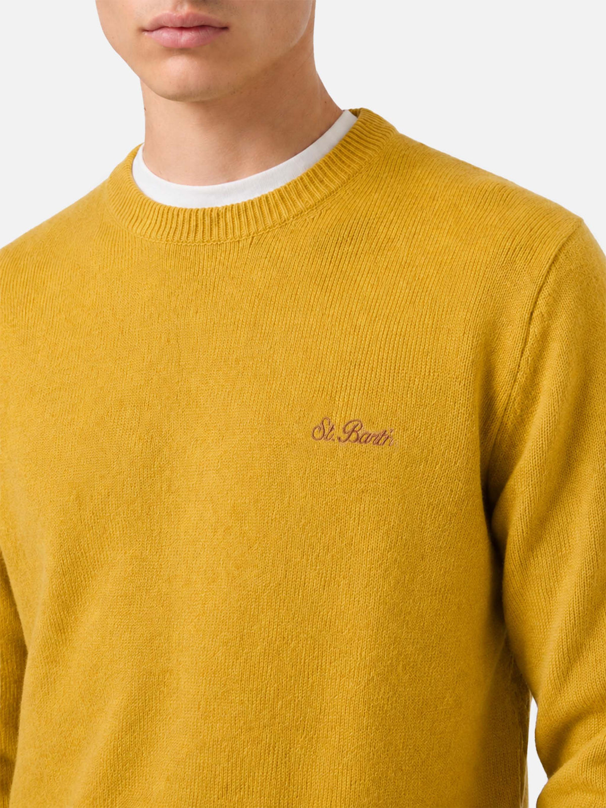 Ochre yellow sweater Regent in lambswool