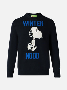 Maglione blu Heron con jacquard Winter Mood Snoopy | SNOOPY - EDIZIONE SPECIALE PEANUTS™