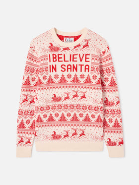Maglia Heron P con lettering I believe in Santa