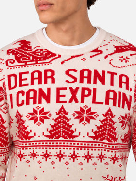 Pull rouge Heron avec jacquard fair isle et Dear Santa 