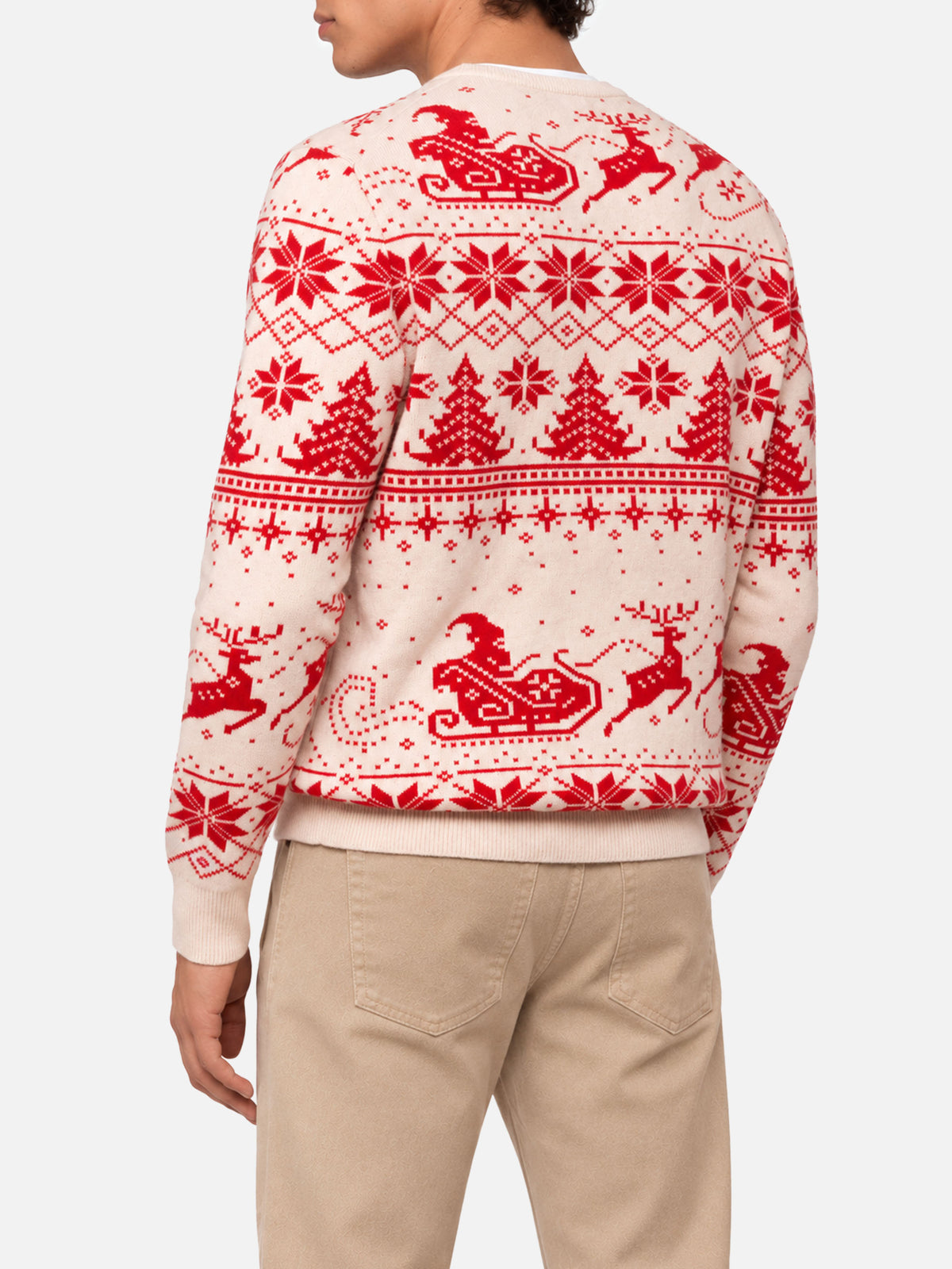 Pull rouge Heron avec jacquard fair isle et Dear Santa 