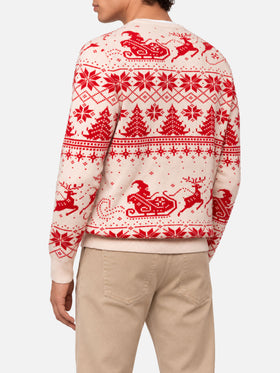 Pull rouge Heron avec jacquard fair isle et Dear Santa 