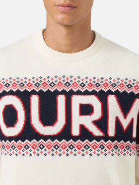 Maglione girocollo Heron con jacquard Courma