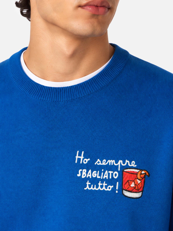 Crewneck-Pullover Heron mit „Ho sempre sbagliato tutto“-Stickerei 