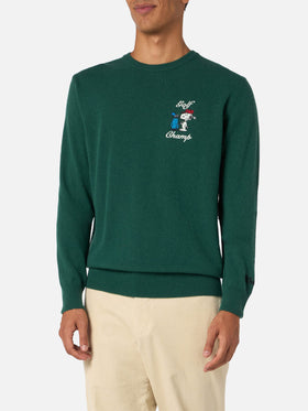 Crewneck sweater Heron with Snoopy golf champ embroidery | SNOOPY PEANUTS SPECIAL EDITION