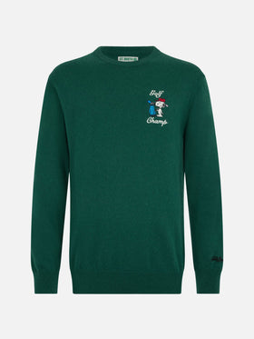 Crewneck sweater Heron with Snoopy golf champ embroidery | SNOOPY PEANUTS SPECIAL EDITION