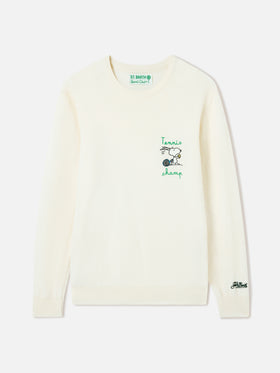 Rundhalspullover Heron mit Snoopy-Tennis-Champion-Stickerei | SNOOPY PEANUTS SPECIAL EDITION 
