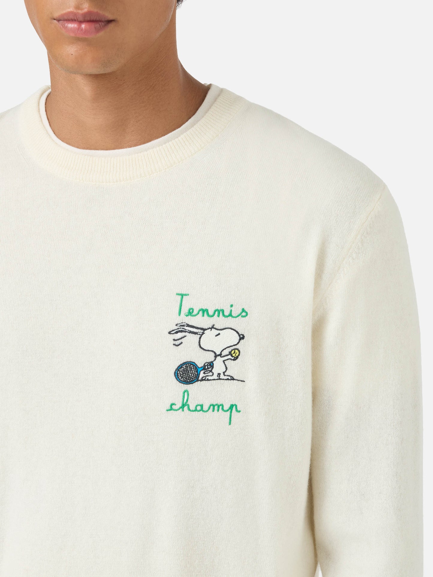 Pull ras-du-cou Heron avec broderie Snoopy tennis champ | SNOOPY PEANUTS SPECIAL EDITION 