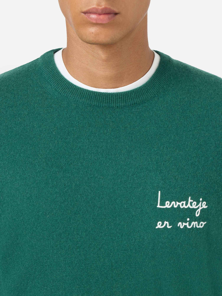 Crewneck Heron Light mit Levateje er vino-Stickerei | VACANZE DI NATALE SPECIAL EDITION 