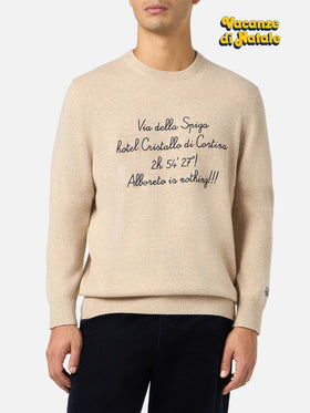 Herrenpullover Heron Light mit Via della Spiga...-Stickerei | VACANZE DI NATALE SONDERAUSGABE