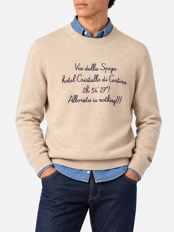 Sudadera con cuello redondo Heron Light con bordado Via della Spiga... | VACANZE DI NATALE SPECIAL EDITION 