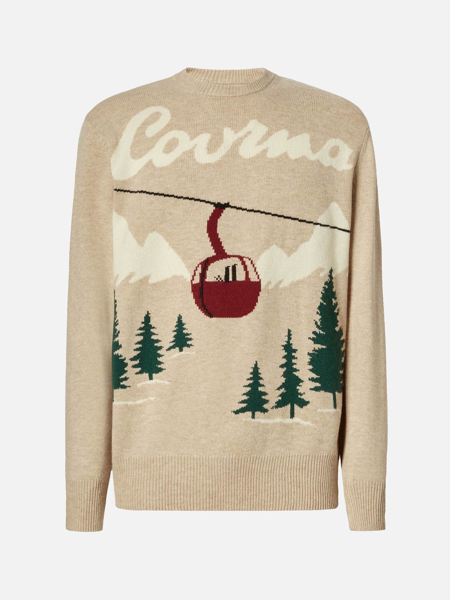 Heron sweater with Courma postcard jacquard