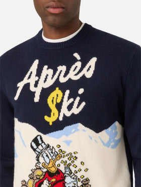 Navy blue Heron crewneck knit with Scrooge McDuck intarsia | Special edition