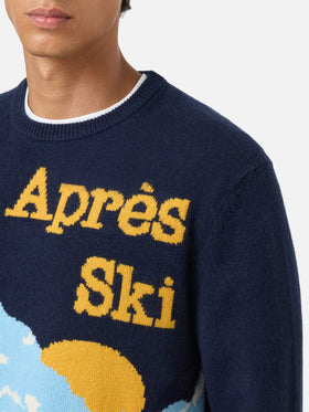 Rundhals-Pullover Heron mit Mountain-Postcard-Jacquard 
