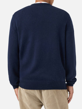 Rundhals-Pullover Heron mit Mountain-Postcard-Jacquard 