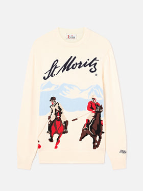 Jersey de punto con cuello redondo Grey Heron con intarsia St. Moritz | Special edition 